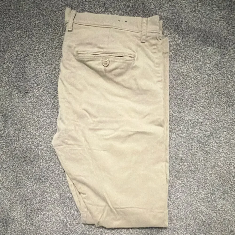 J.Crew Men's Beige Slim Fit Flat Front Chino Pants 34